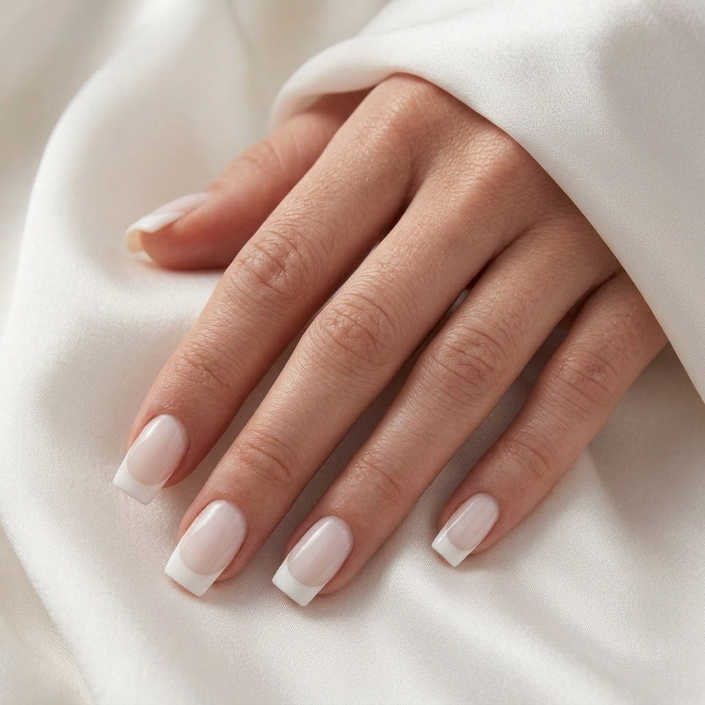 Frosted French press-on nagels
