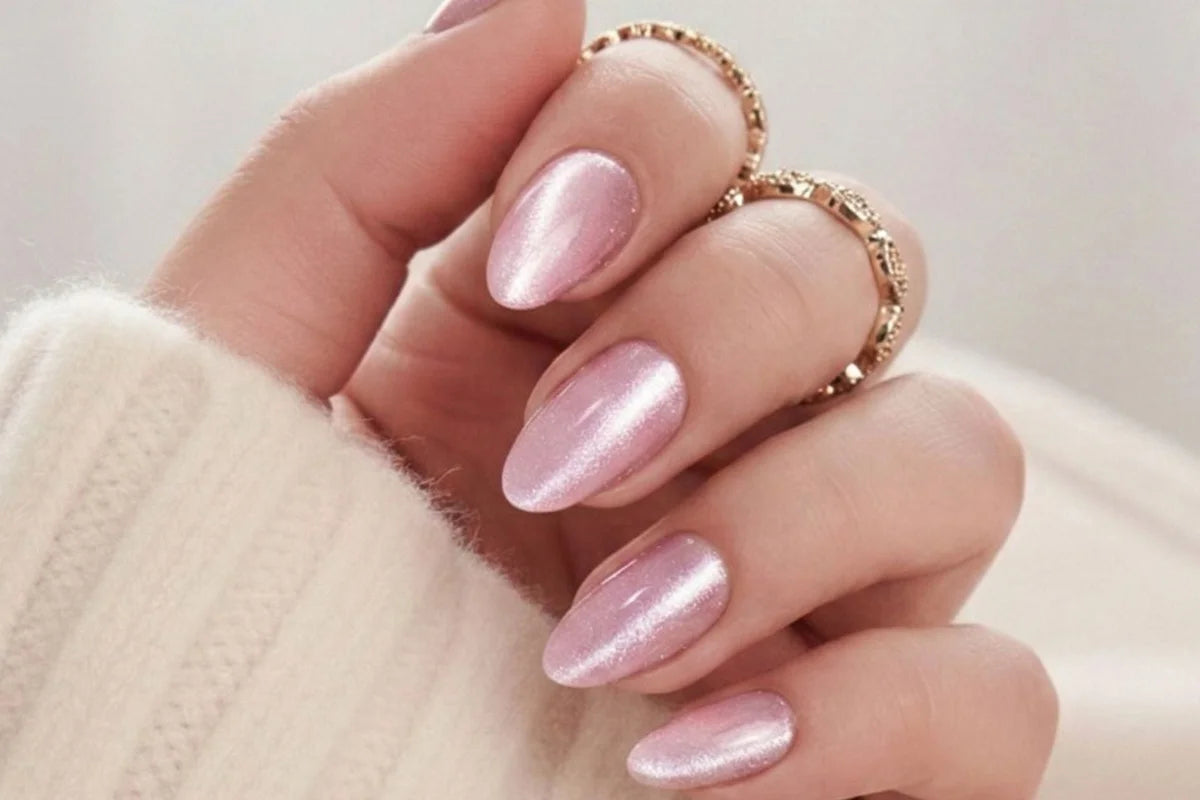 Powder Puff cat eye press-on nagels met schitterende diepe finish