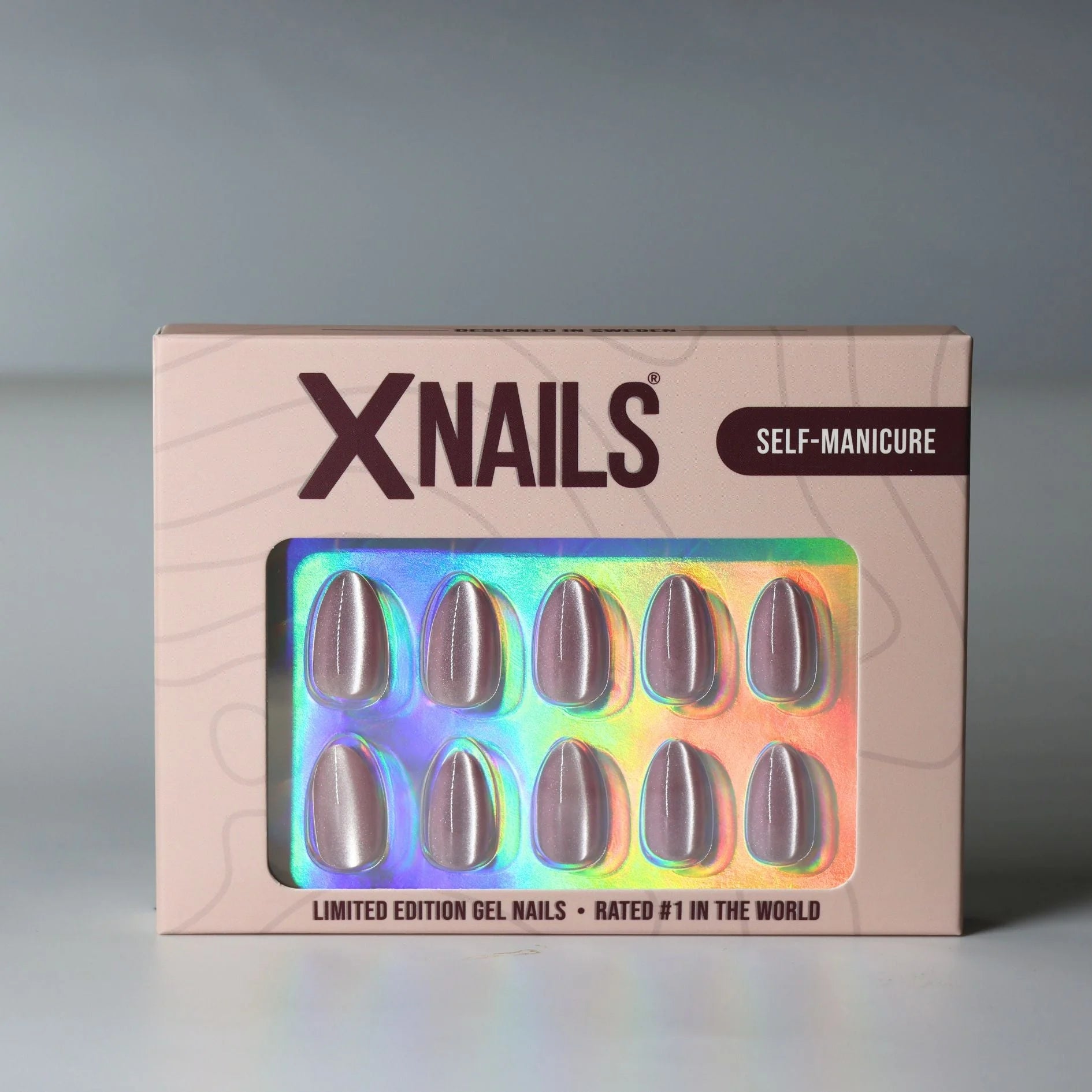 Candy Chrome XNails verpakking – limited edition gelnagels in zilver chrome amandelvorm