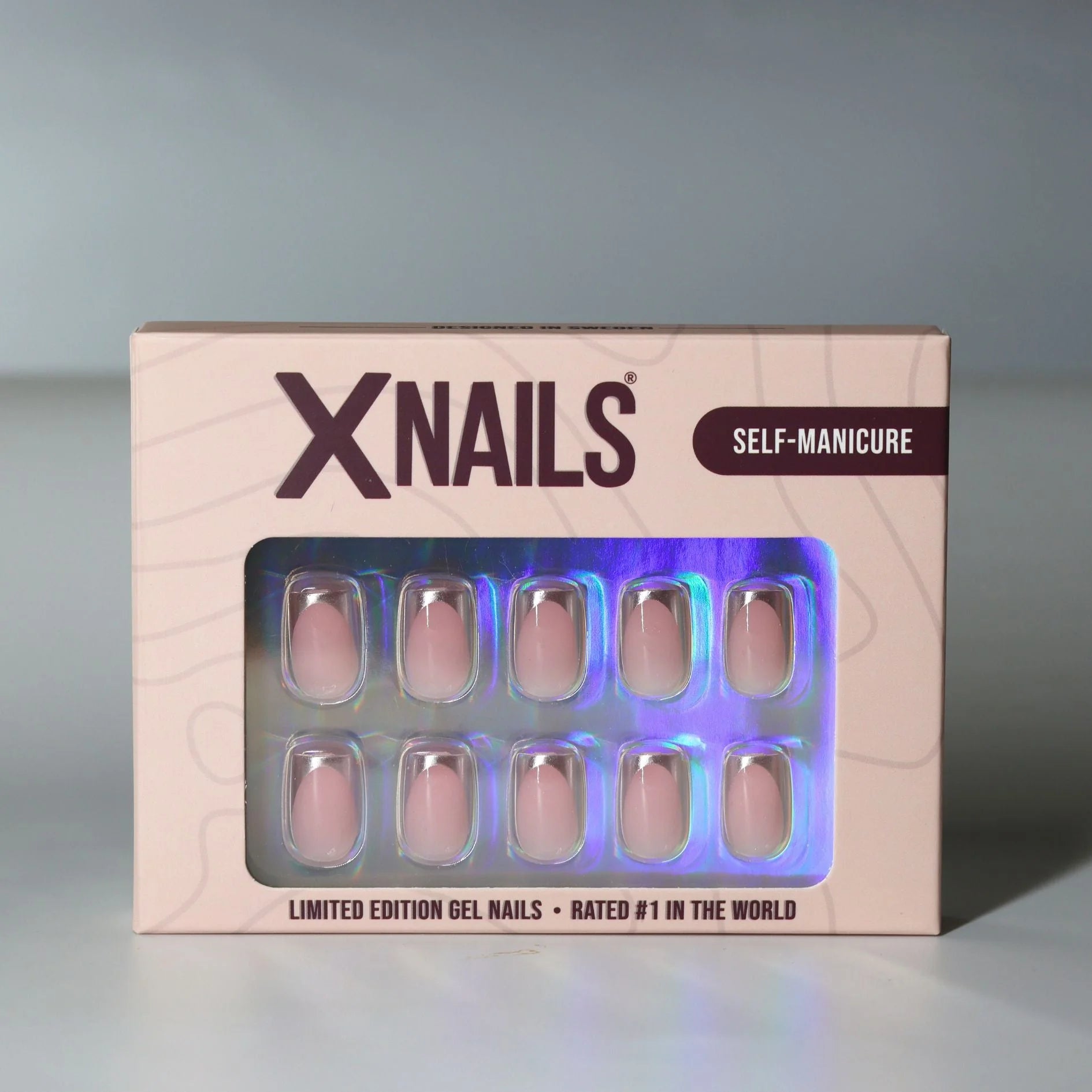 Fancy French XNails verpakking – limited edition gelnagels met zilveren Franse tip