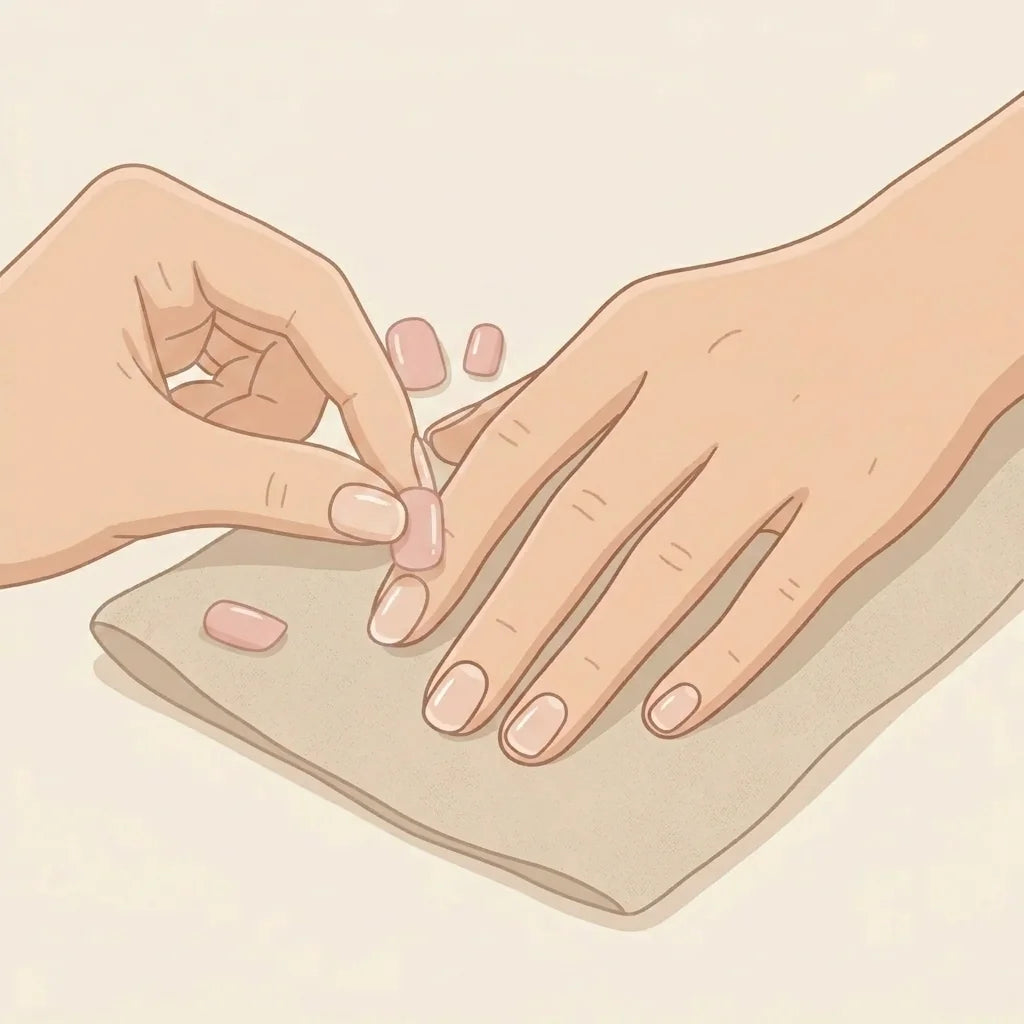 Illustratie: de juiste maat vinden tegen eigen nagels